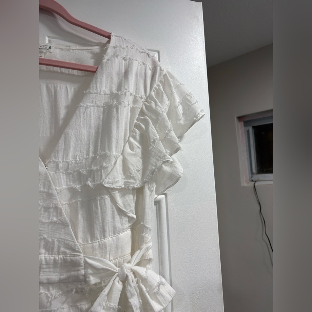 Love Riche White Ruffled Wrap Mini Dress - Picture 9 of 12